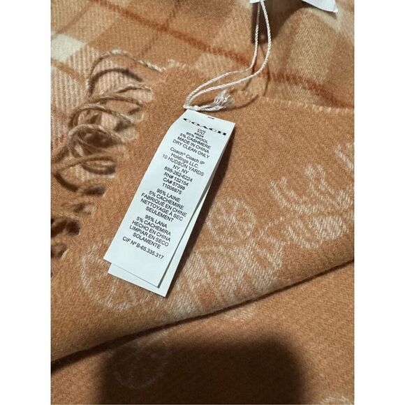 Coach NWT reversible scarf plaid fringe,  horse and carriage print wool,cashmere - Picture 4 of 8